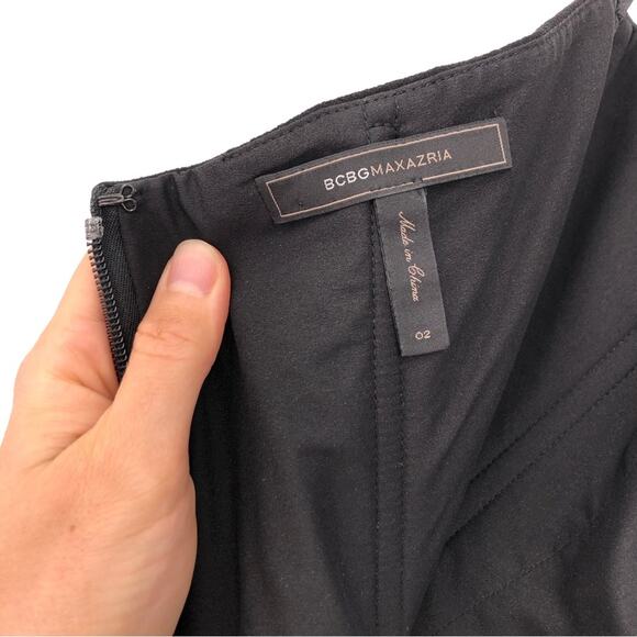 BCBGMAXAZRIA Kauri One Shoulder Cutout Gown Black 2 - Picture 7 of 14